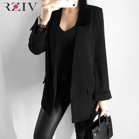 Women's Casual Solid Color Single Button Blazer