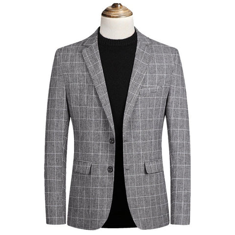 Men's NEW Fashion Autumn Plaid High Quality Blazer