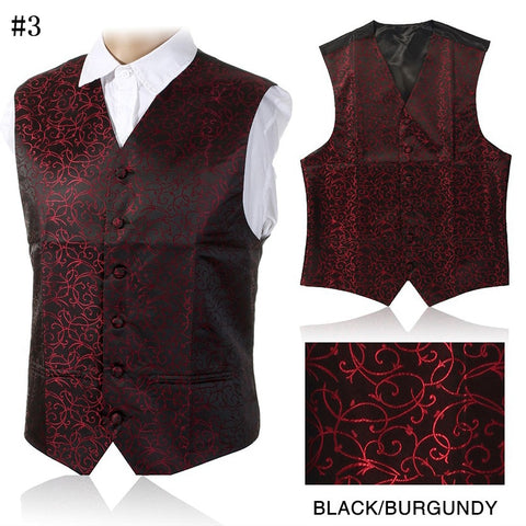 GUSLESON Men's Paisley Coletes Chaleco Hombre Wedding Party Vest