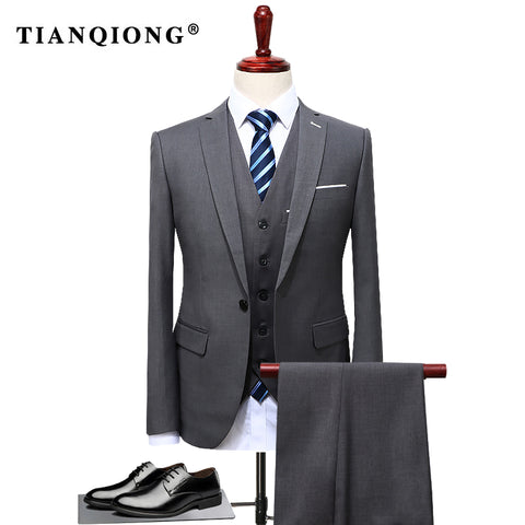 Men's 3-Piece Slim Fit Casual Tuxedo Suit